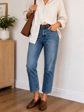 Hudson Women’s Noa Mercy High Rise Straight Leg Ankle Jeans Size 28 Cropped